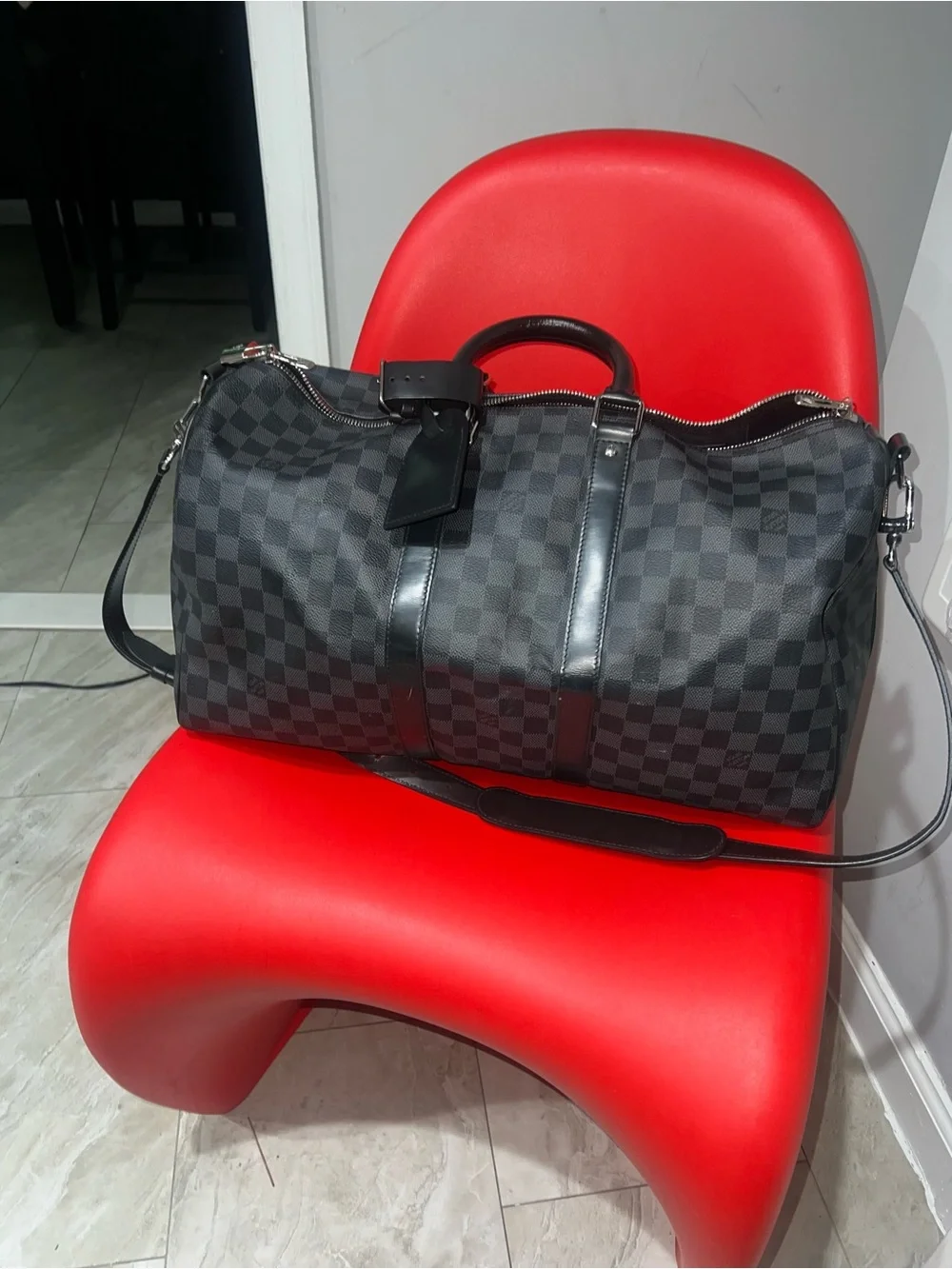 Louis Vuitton Damier Graphite Black & Gray Duffel Bag